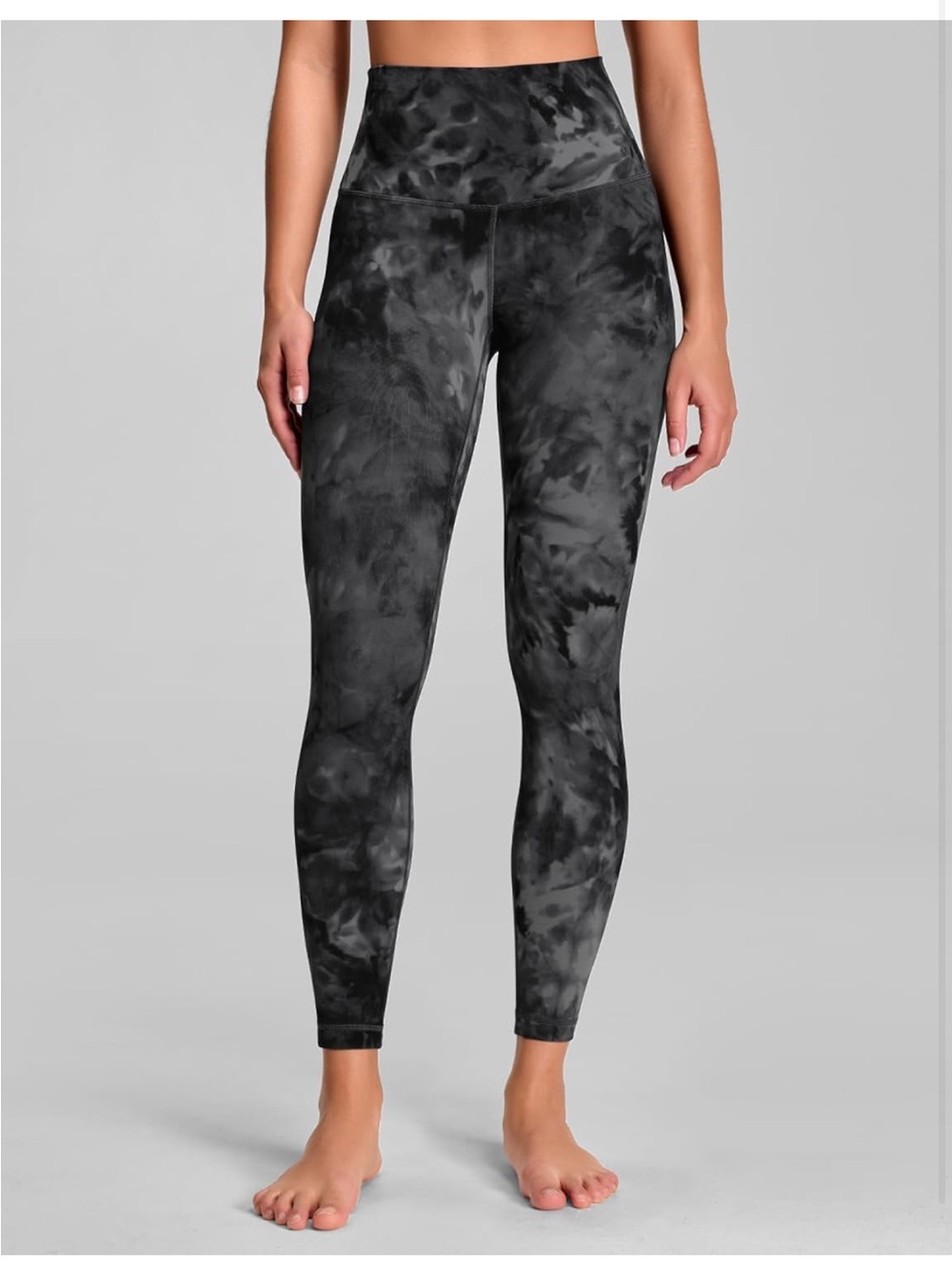 HeyNuts High Waist Leggings Black Grey 7/8 length Medium NWT